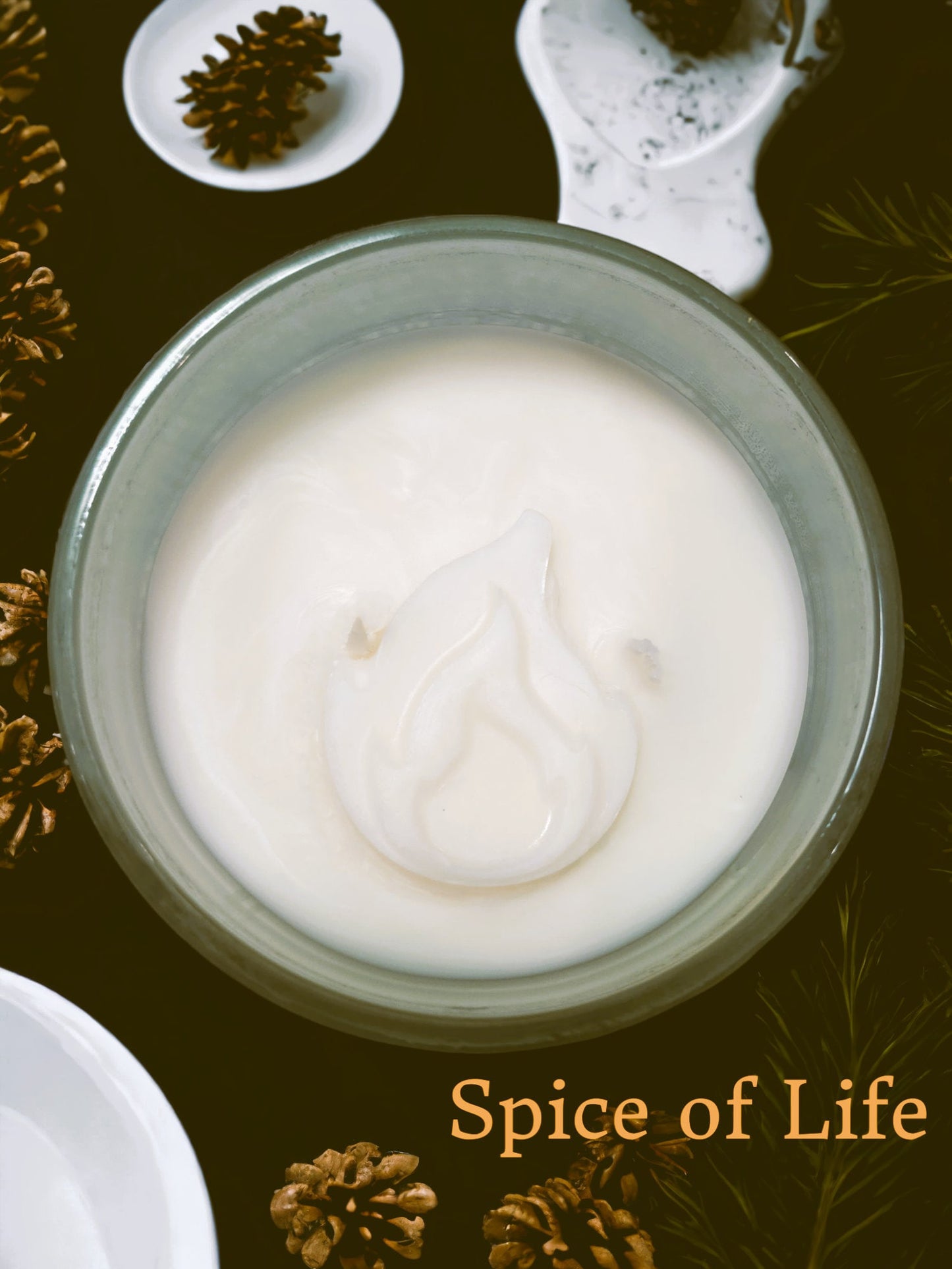 Coconut Soy wax candle 'A Spice of Life" made by "Flame To Scent"